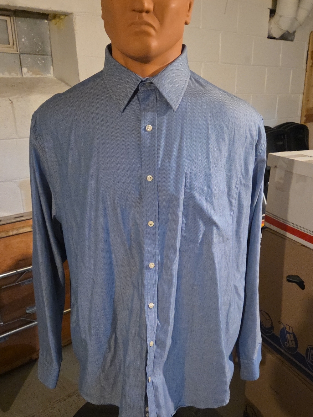 George Light Blue Long Sleeve Dress Shirt with Pocket
